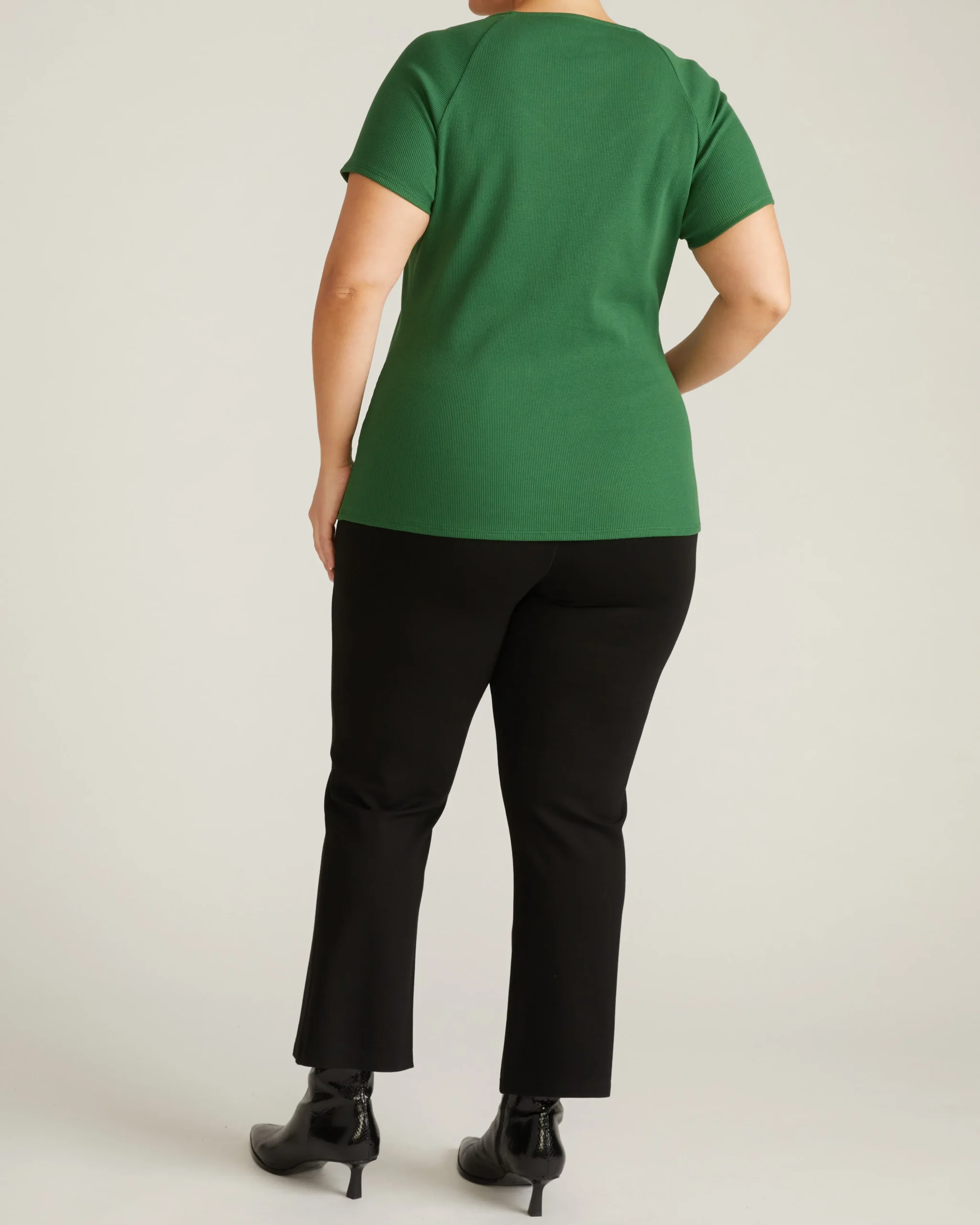 Carey Ribbed Sweetheart Tee Green Park