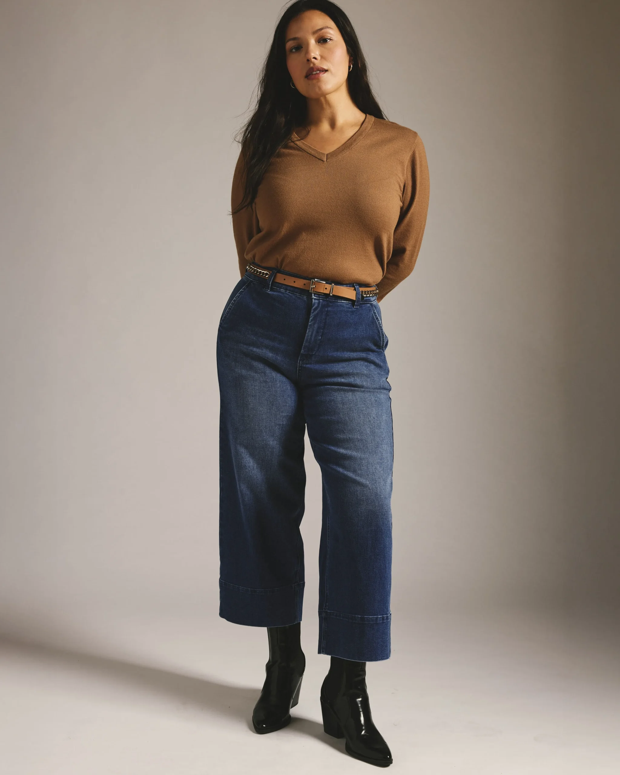Carol High Rise Cropped Jeans True Blue