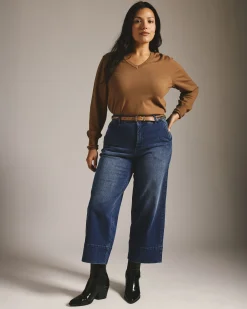 Carol High Rise Cropped Jeans True Blue