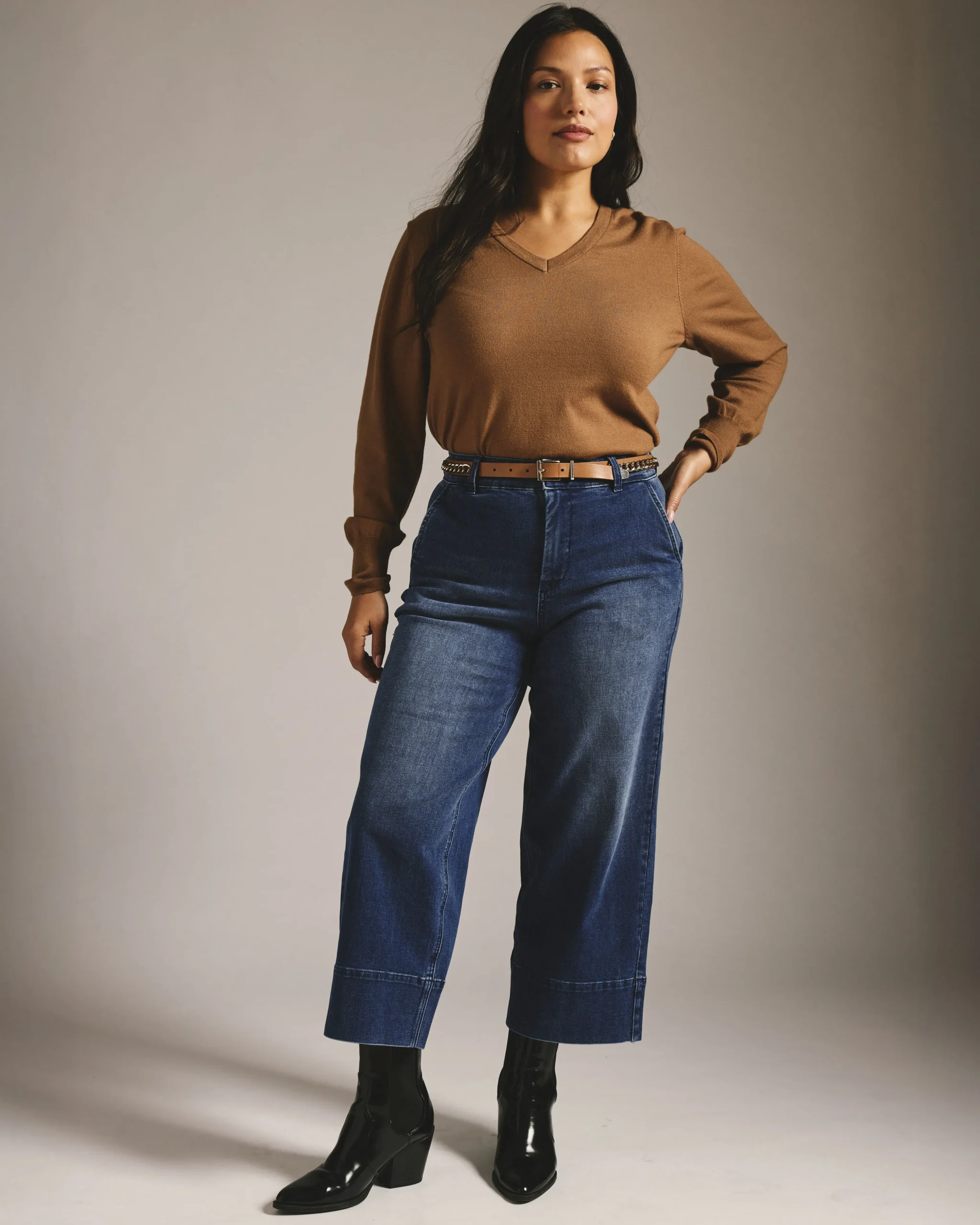Carol High Rise Cropped Jeans True Blue