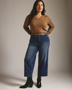 Carol High Rise Cropped Jeans True Blue
