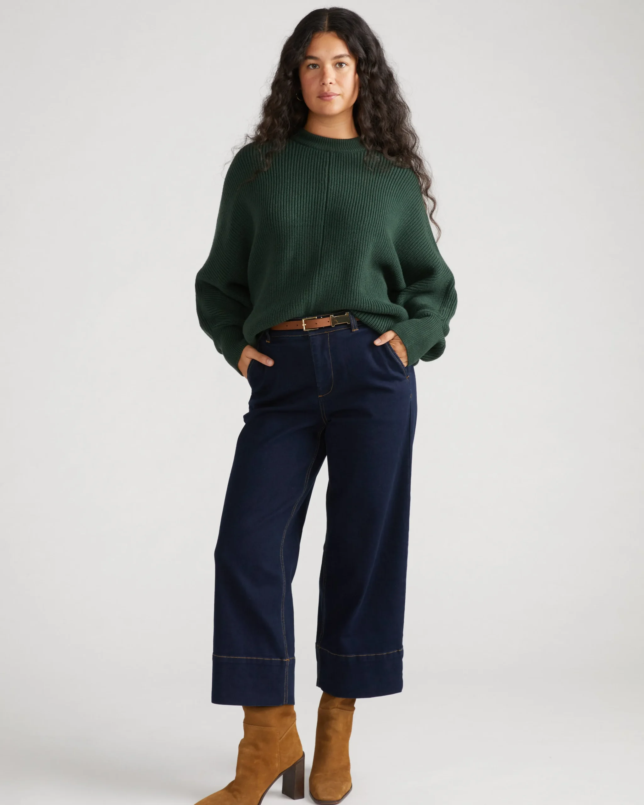 Carol High Rise Cropped Jeans Dark Indigo