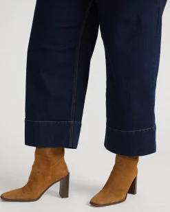 Carol High Rise Cropped Jeans Dark Indigo