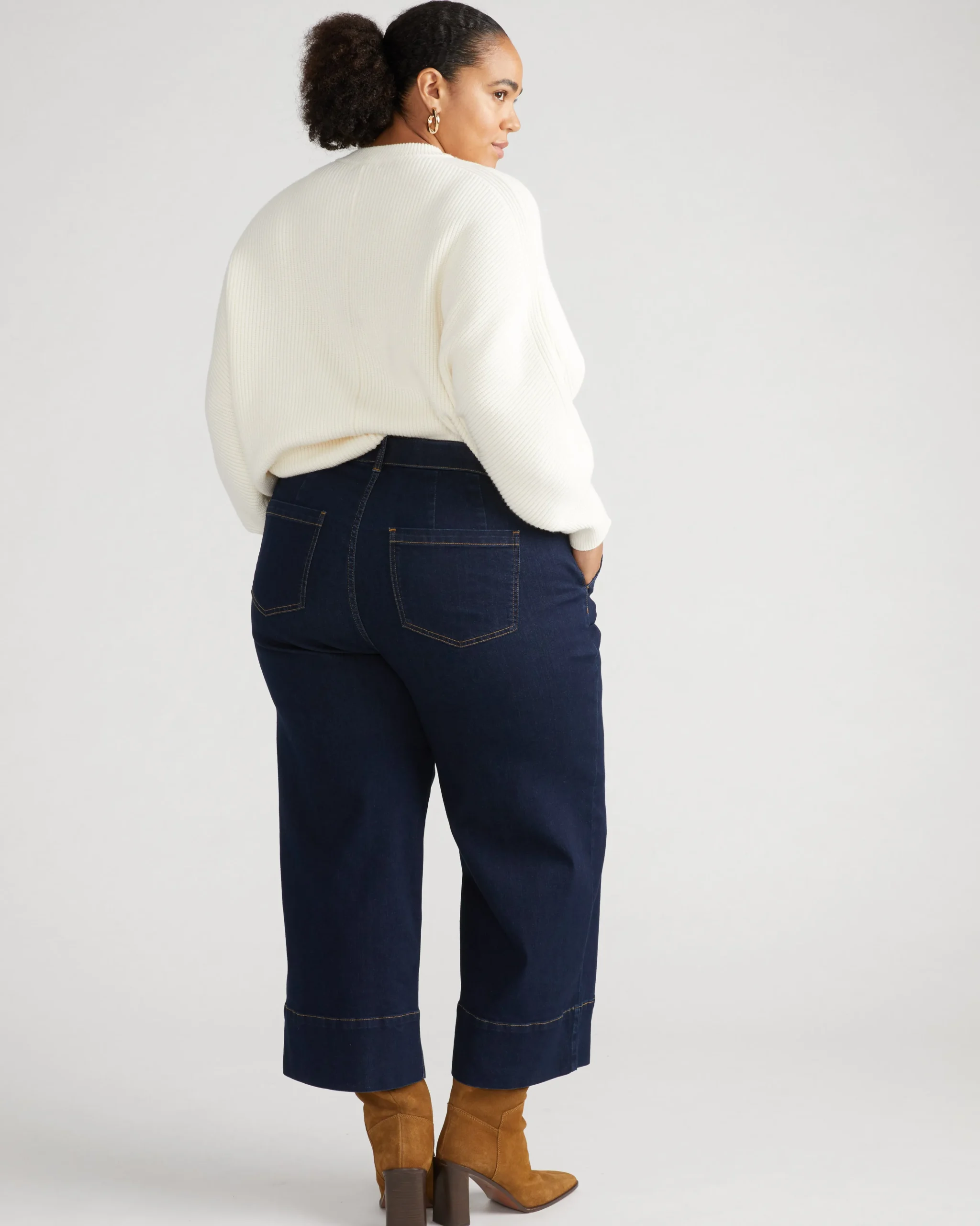 Carol High Rise Cropped Jeans Dark Indigo