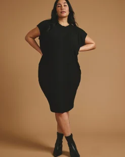 Carrea Relaxed Liquid Jersey Dress Black