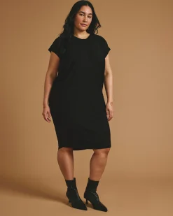 Carrea Relaxed Liquid Jersey Dress Black