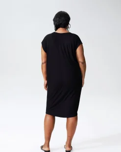 Carrea Relaxed Liquid Jersey Dress Black