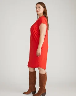 Carrea Relaxed Liquid Jersey Dress Lipstick