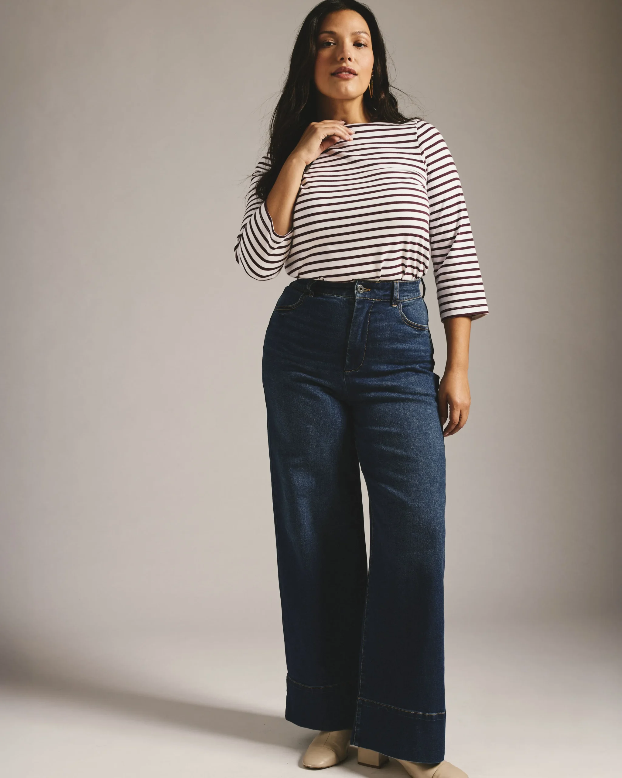 Carrie High Rise Wide Leg Jeans Naval Blue Wash