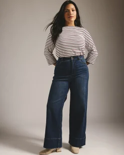 Carrie High Rise Wide Leg Jeans Naval Blue Wash