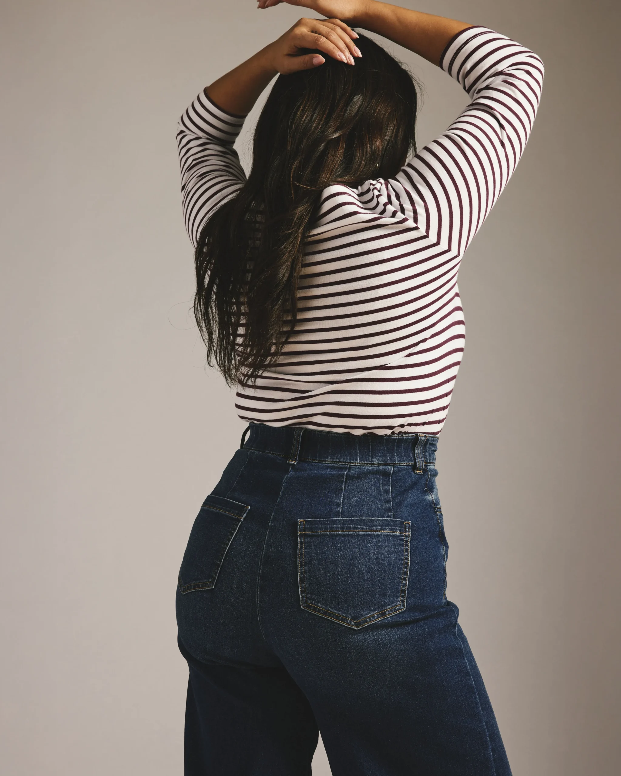 Carrie High Rise Wide Leg Jeans Naval Blue Wash