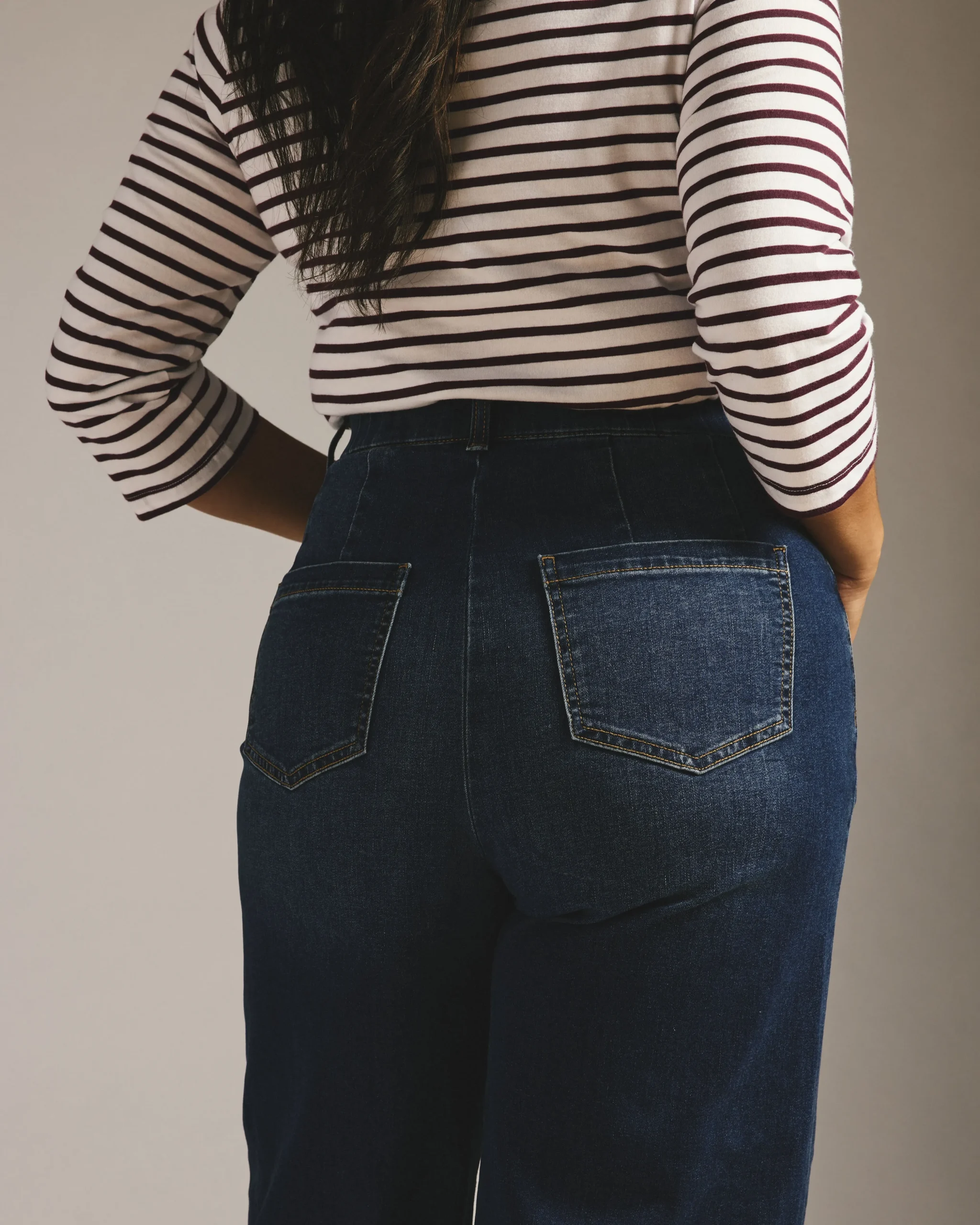 Carrie High Rise Wide Leg Jeans Naval Blue Wash