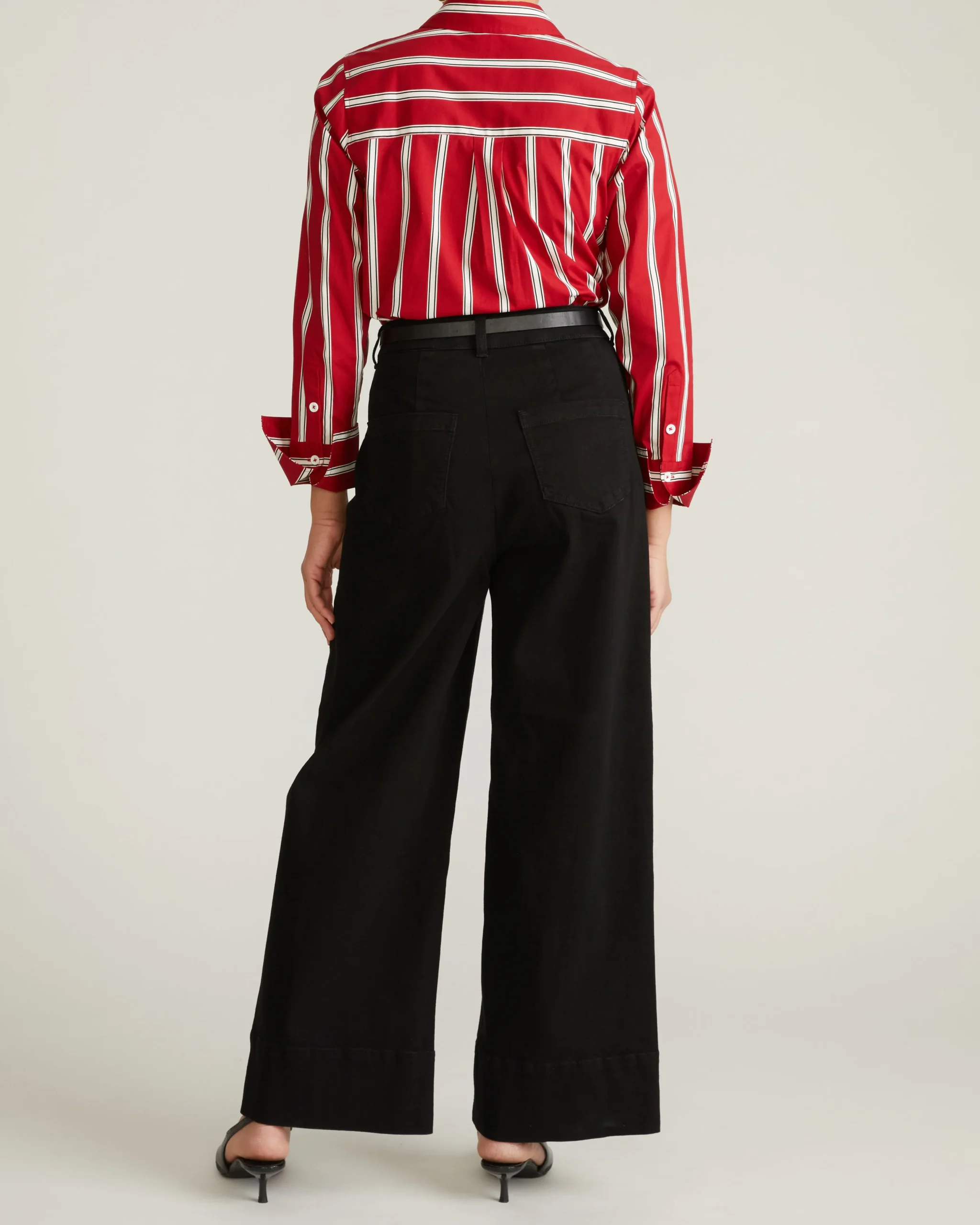 Carrie High Rise Wide Leg Jeans Jet Black