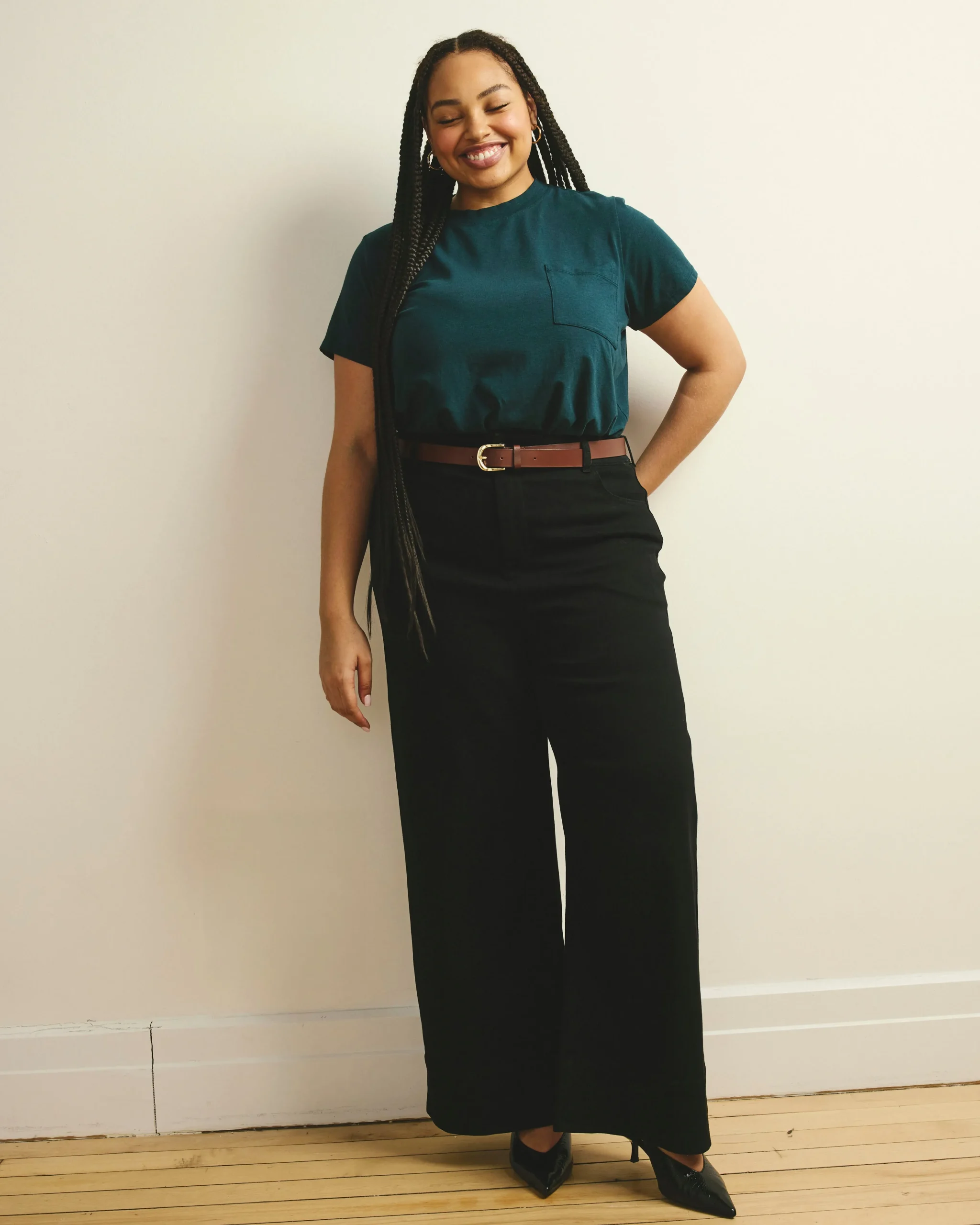 Carrie High Rise Wide Leg Jeans Jet Black
