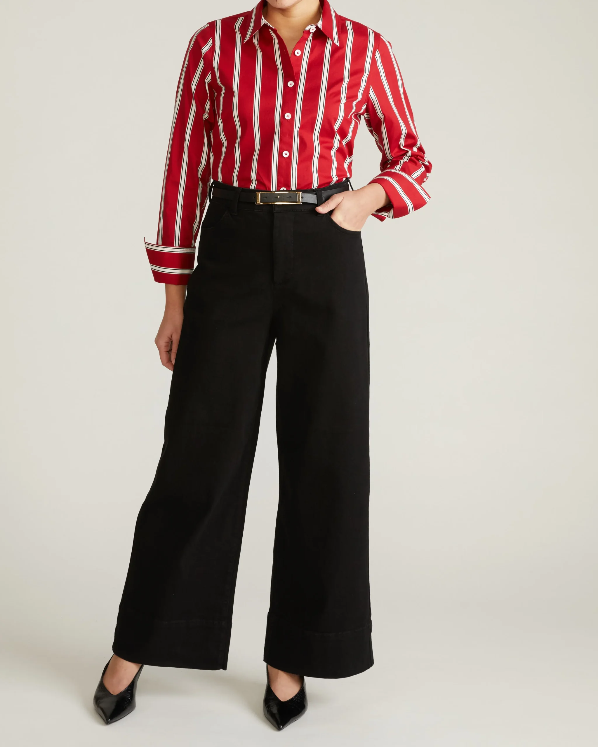 Carrie High Rise Wide Leg Jeans Jet Black