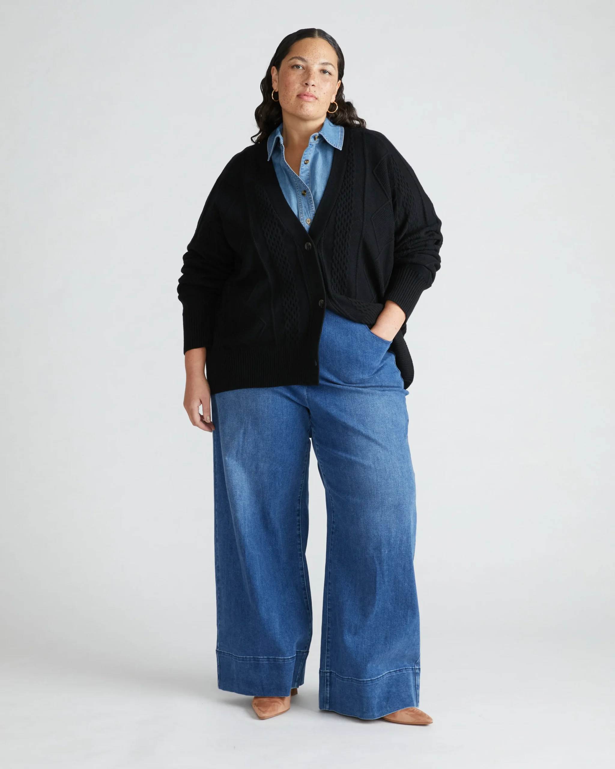 Carrie High Rise Wide Leg Jeans True Blue