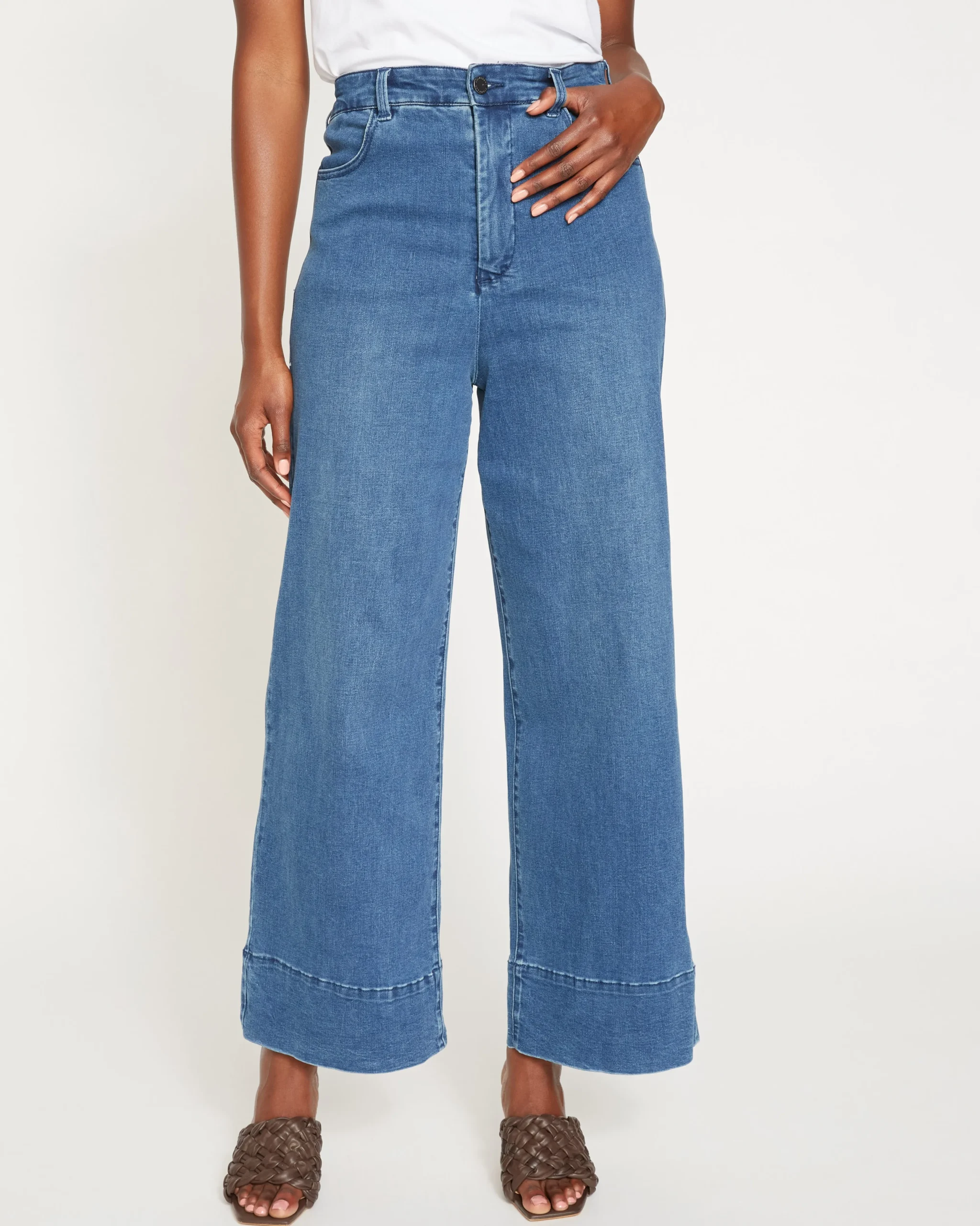 Carrie High Rise Wide Leg Jeans True Blue