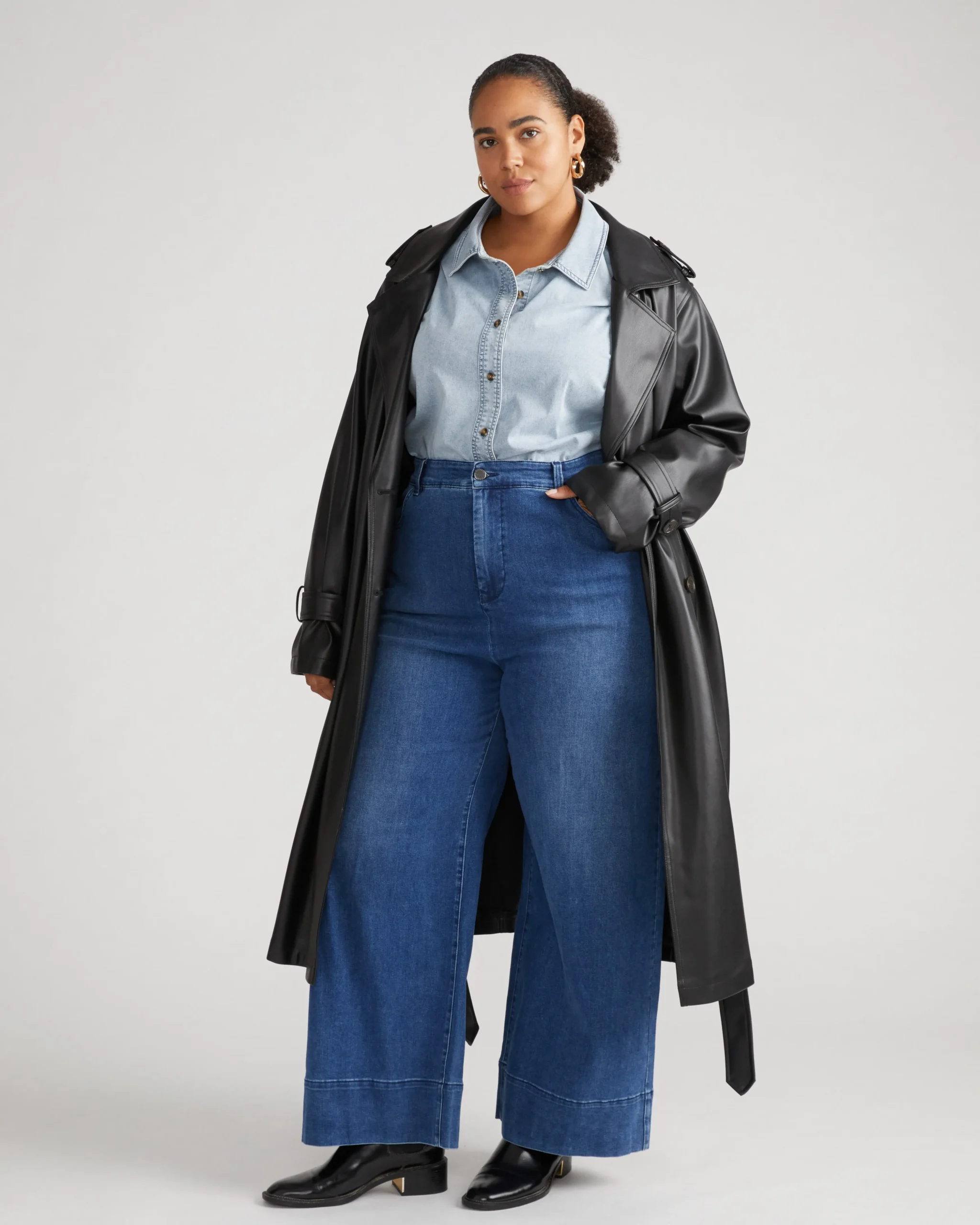 Carrie High Rise Wide Leg Jeans True Blue