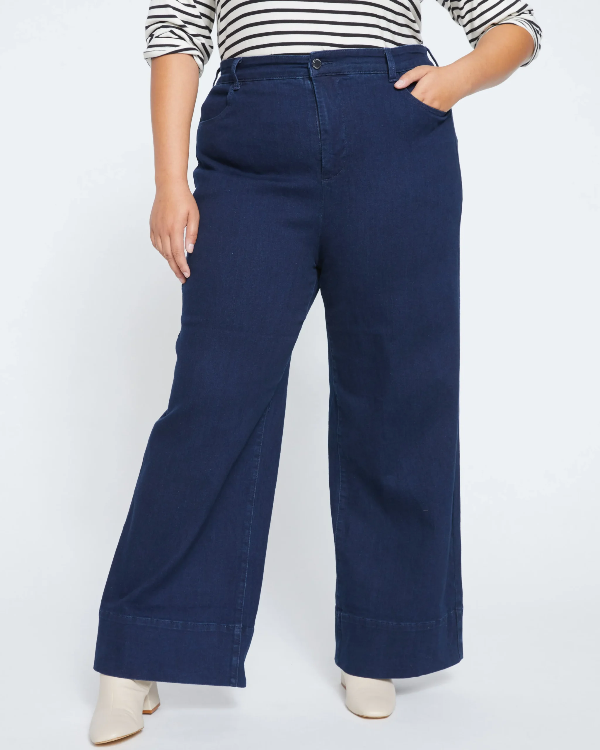 Carrie High Rise Wide Leg Jeans Dark Indigo