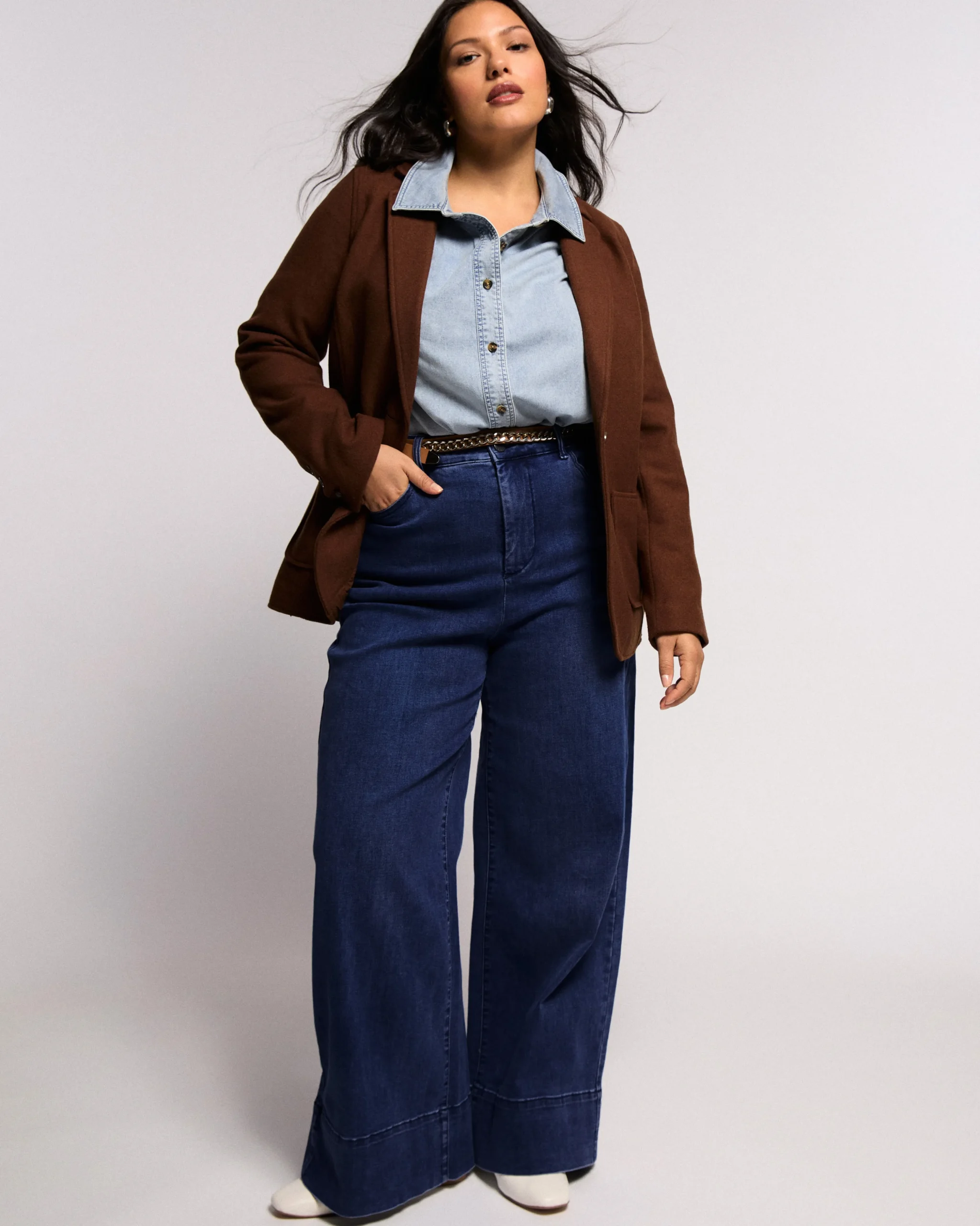 Carrie High Rise Wide Leg Jeans Dark Indigo