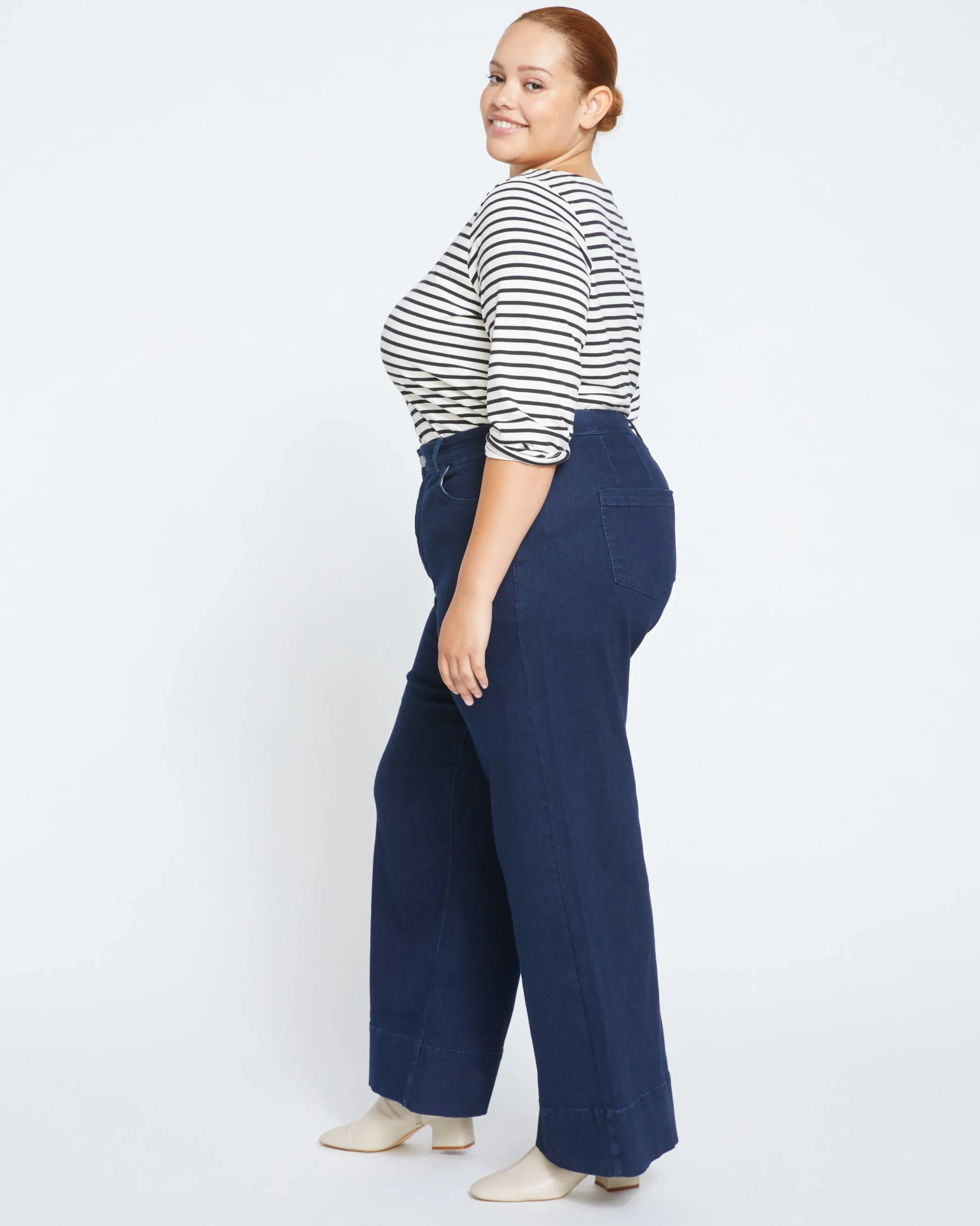 Carrie High Rise Wide Leg Jeans Dark Indigo