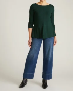 Cassandra Divine Jersey Top Forest Green