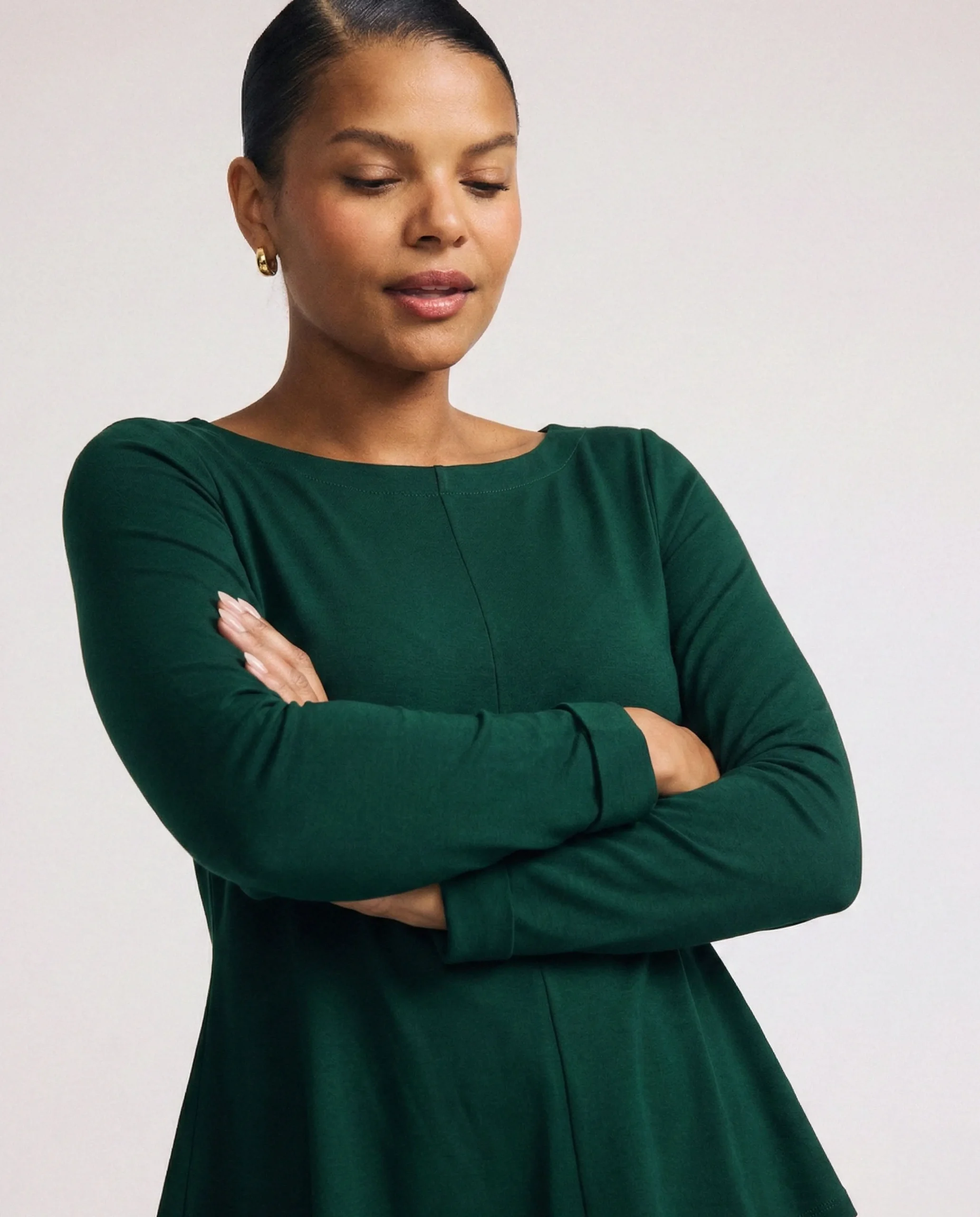Cassandra Divine Jersey Top Forest Green