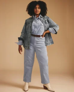 Cassidy High Rise Straight Corduroy Pants Washed Rain