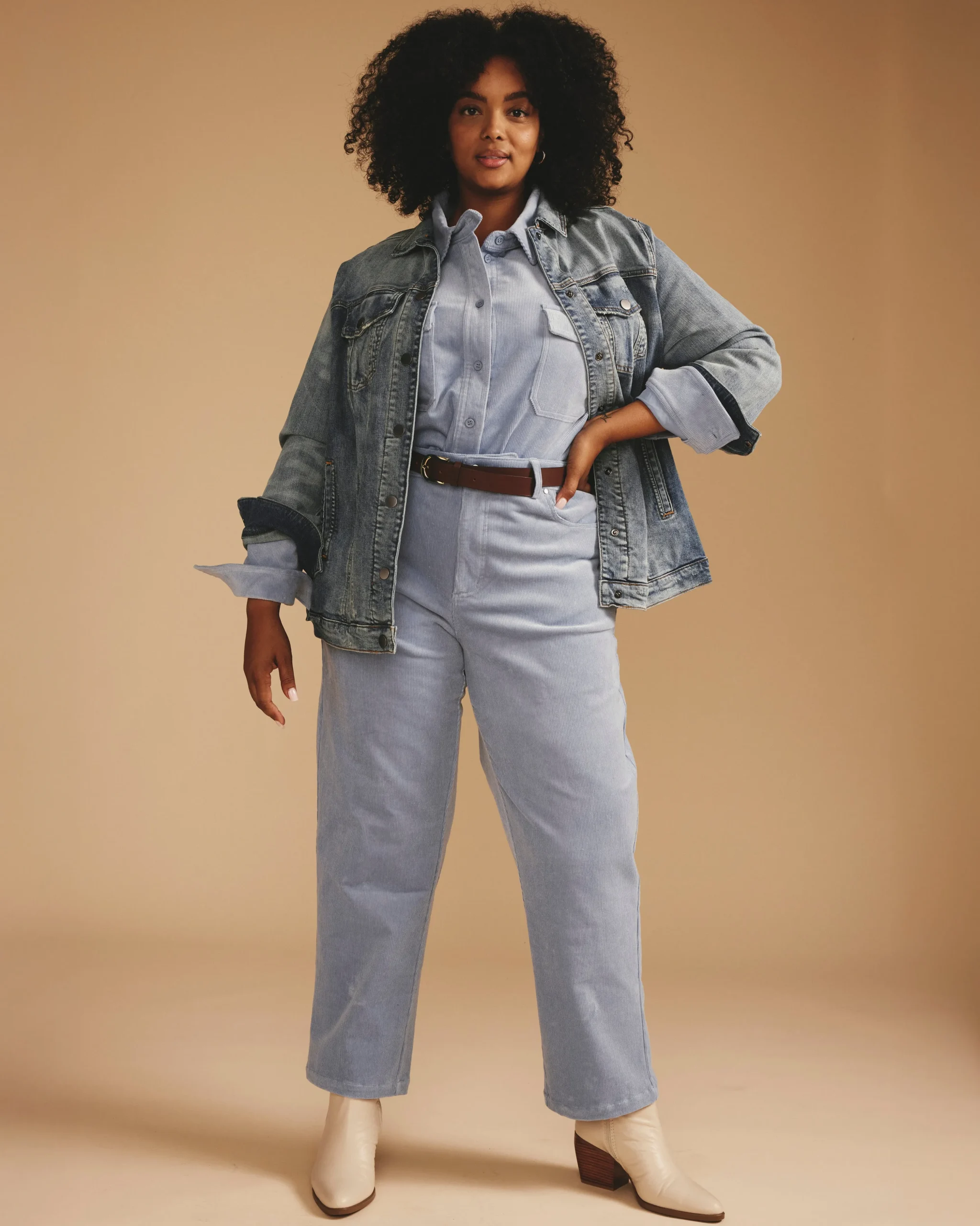 Cassidy High Rise Straight Corduroy Pants Washed Rain