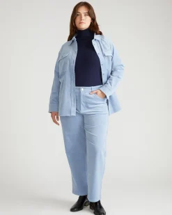 Cassidy High Rise Straight Corduroy Pants Washed Rain
