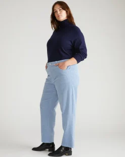 Cassidy High Rise Straight Corduroy Pants Washed Rain
