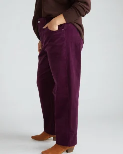 Cassidy High Rise Straight Corduroy Pants Gamay