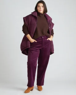Cassidy High Rise Straight Corduroy Pants Gamay