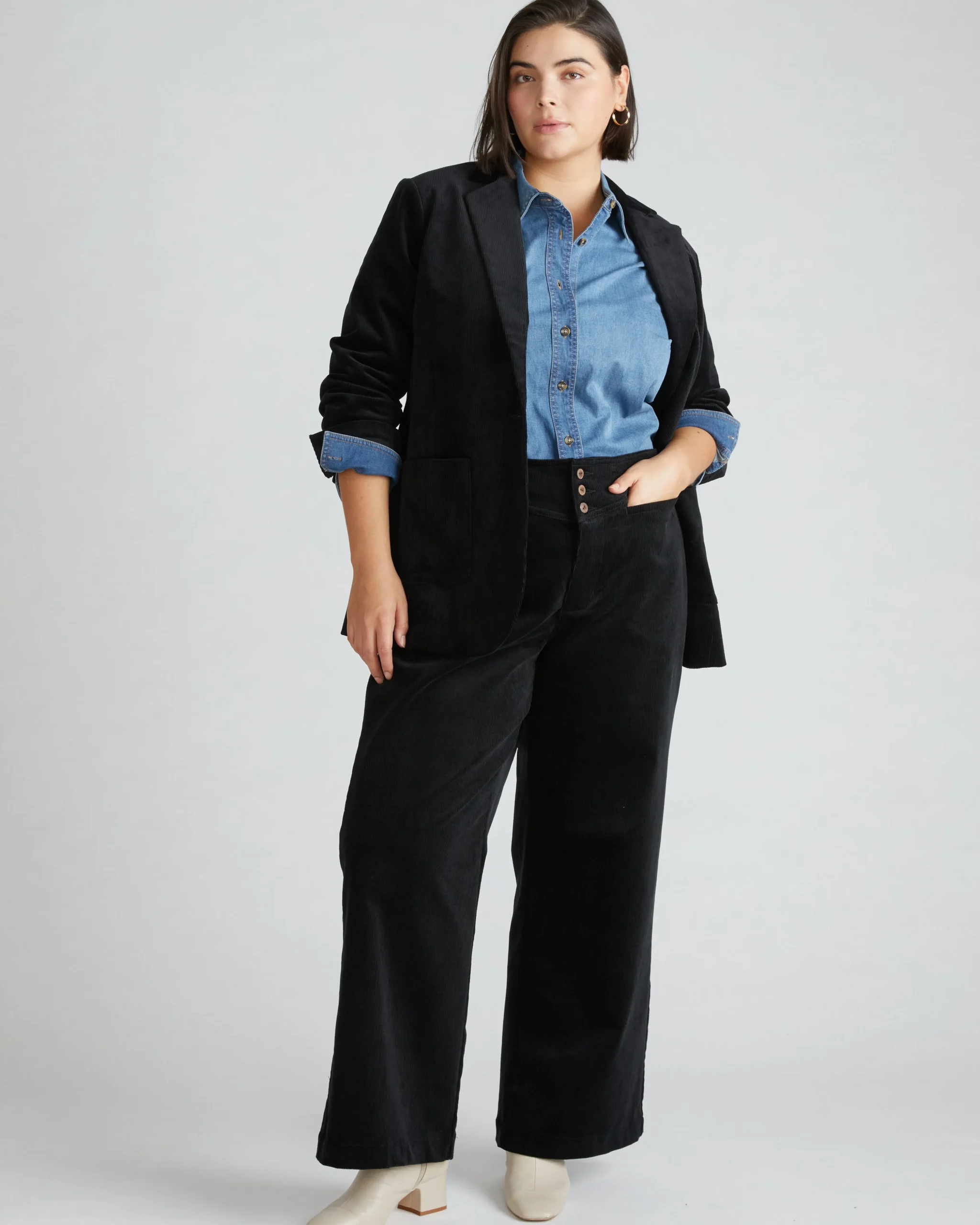 Charlie High Rise Sailor Cords Black
