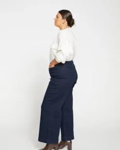 Charlie High Rise Sailor Jeans Dark Indigo
