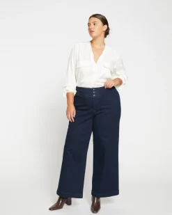 Charlie High Rise Sailor Jeans Dark Indigo