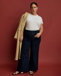 Charlie High Rise Sailor Jeans Dark Indigo