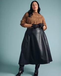 Charlotte Faux Leather Skirt Black