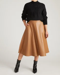 Charlotte Faux Leather Skirt Classic Camel