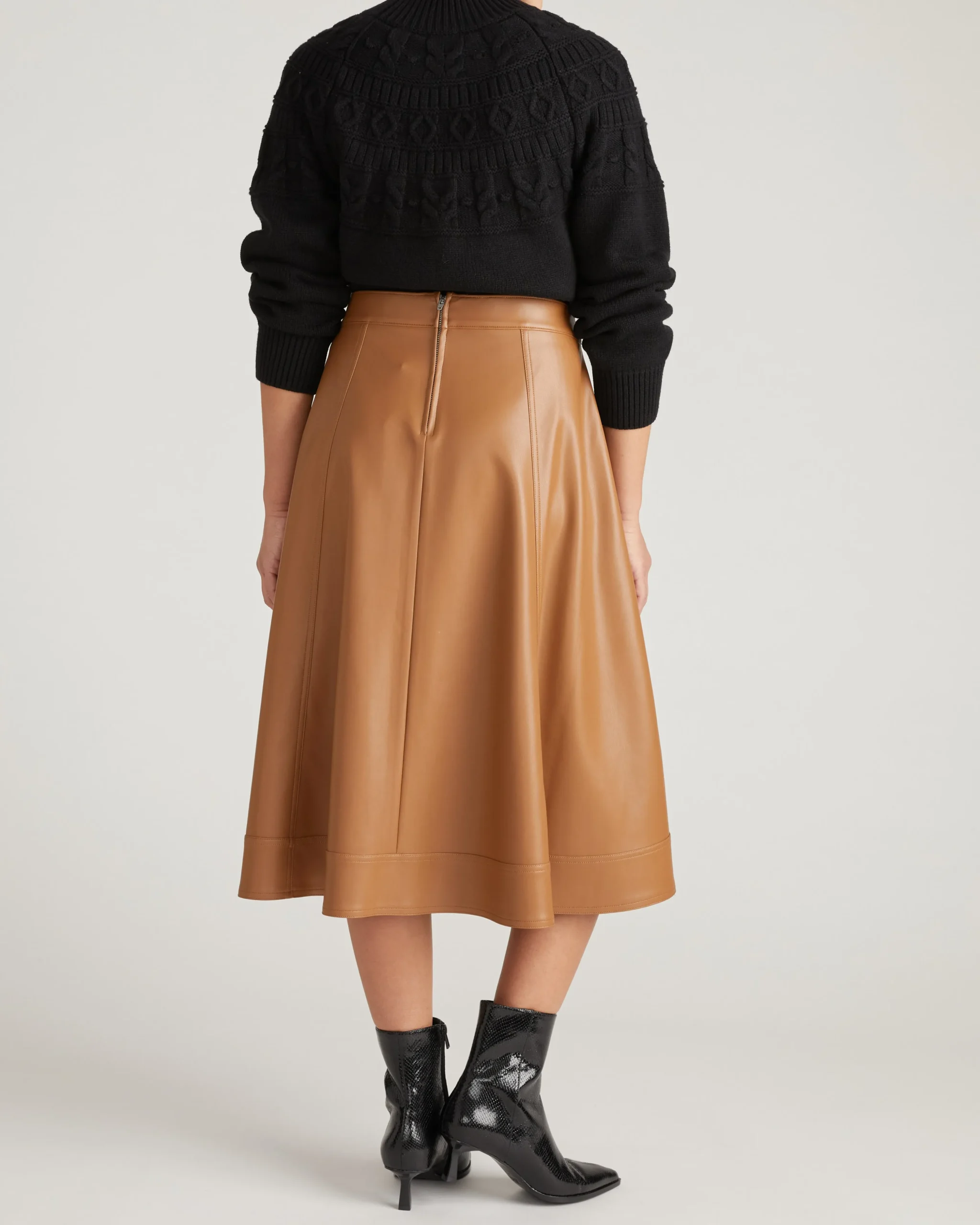 Charlotte Faux Leather Skirt Classic Camel