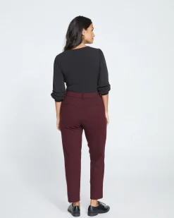 Cigarette Ponte Pants Black Cherry