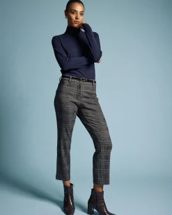 Cigarette Ponte Pants British Plaid