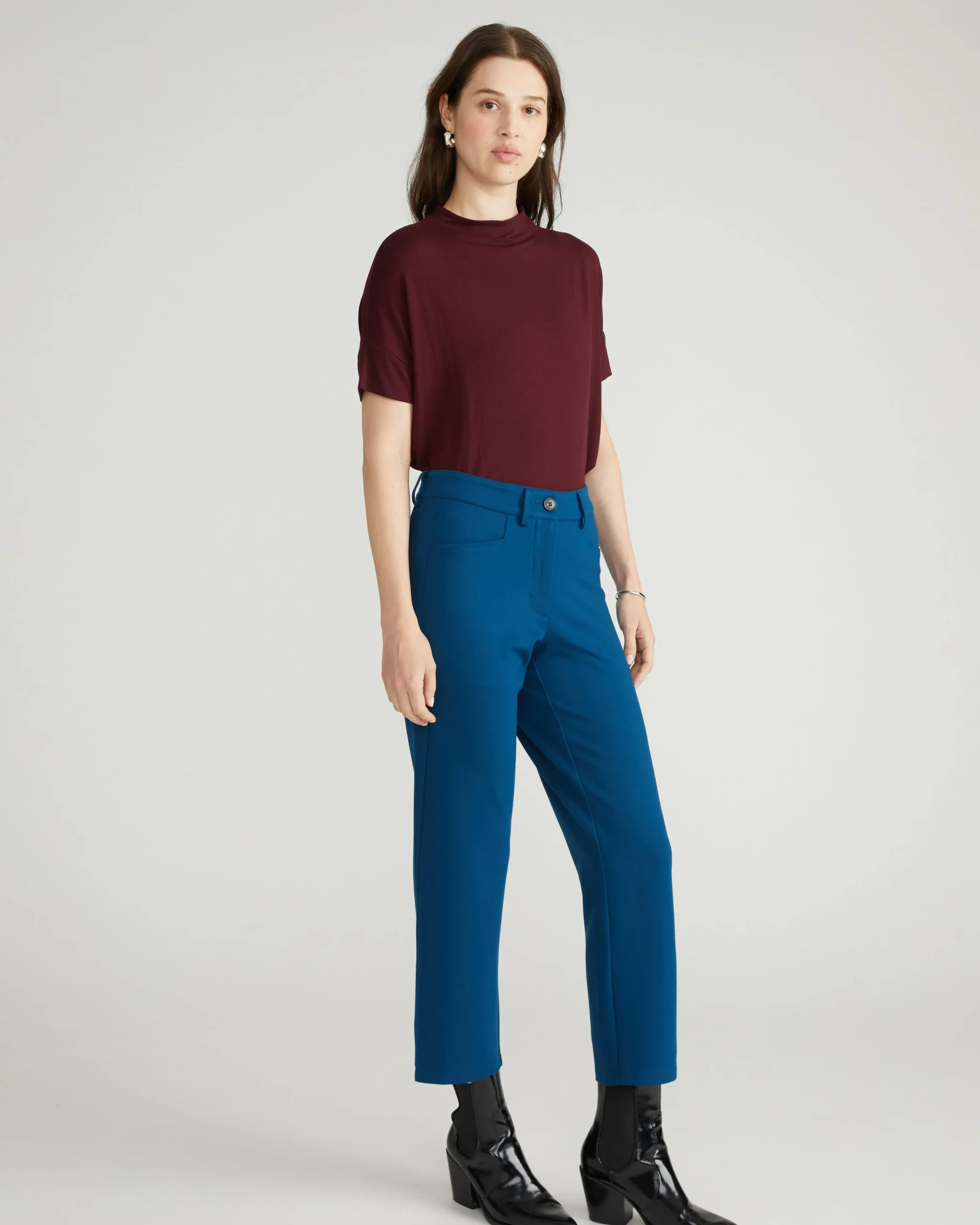 Cigarette Ponte Pants Deep Teal