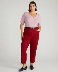 Cigarette Ponte Pants Garnet