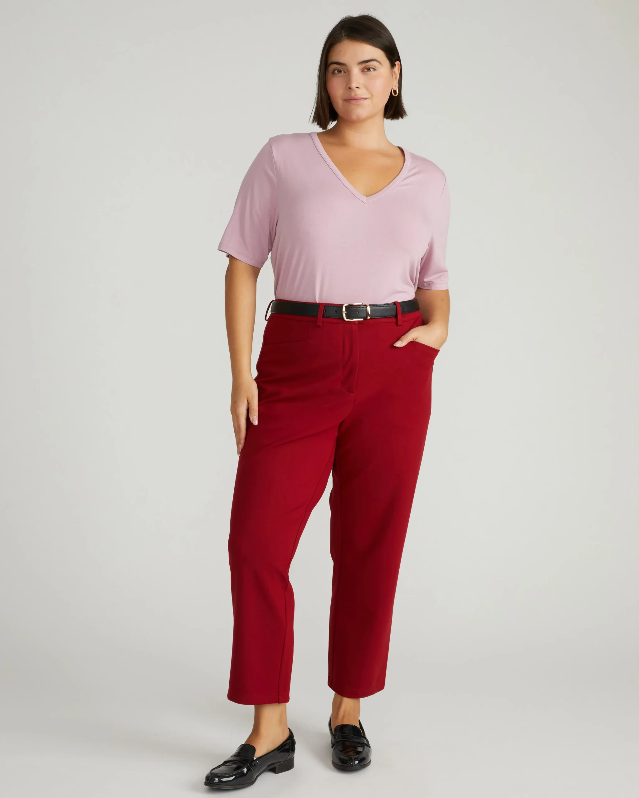 Cigarette Ponte Pants Garnet