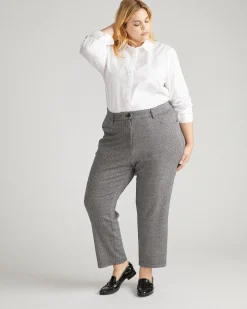 Cigarette Ponte Pants Herringbone Tweed