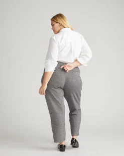 Cigarette Ponte Pants Herringbone Tweed