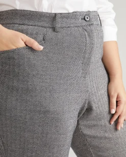 Cigarette Ponte Pants Herringbone Tweed