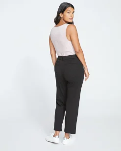 Cigarette Ponte Pants Slate Pinstripe