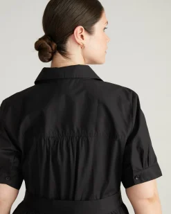City Poplin Shirtdress Black